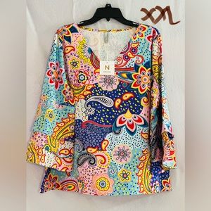 LADIES BLUE, PINK, AQUA, YELLOW & WHITE TOP